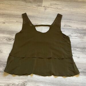 HD in Paris Khaki Layered Tank Top